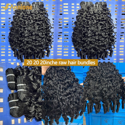 3PCS 20 polegadas 16A Cabelo Cacheado Birmanês Pacotes 100% Cabelo Humano Cru Vietnamita Pacotes Extensões de Cabelo Duplo Desenhado Não Processado