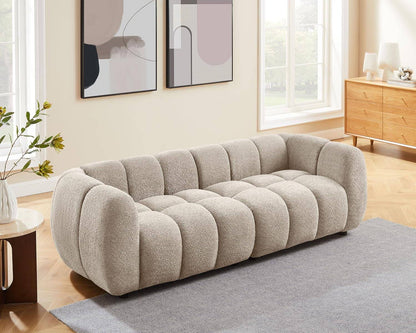 88" Oversized Boucle Sofa, Modern Upholstered Tufted Cloud Couch, Deep Seat Boucle Sofa,Cozy Modern 3 Seater Couch for Li