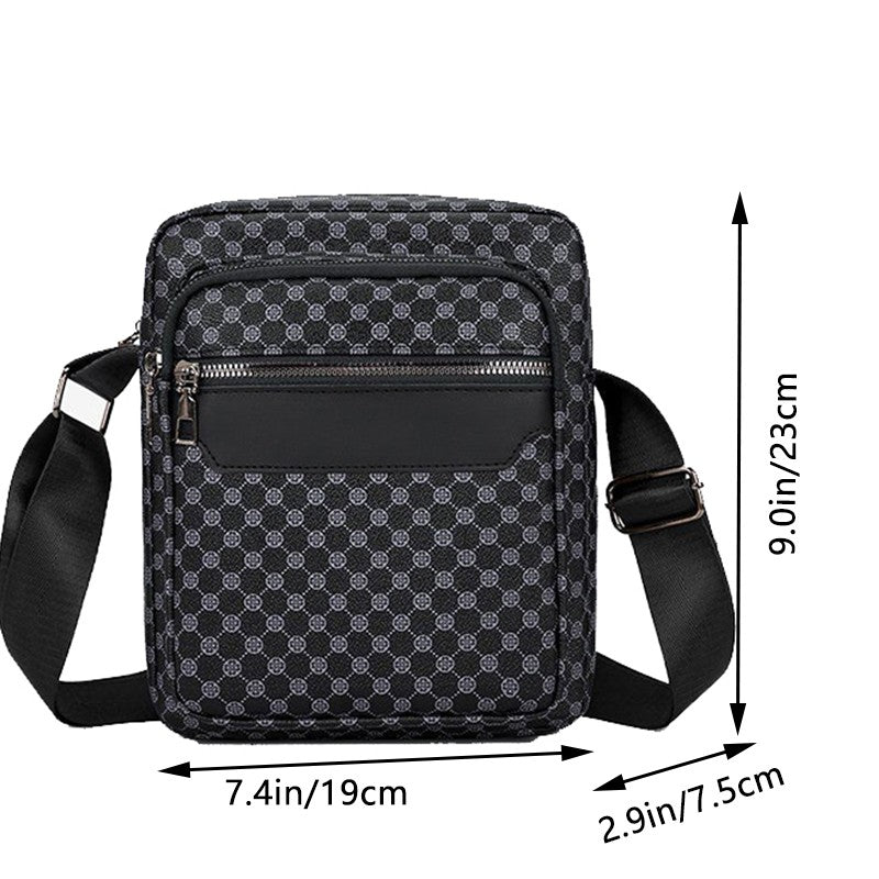 Neutral color business single shoulder bag for men and women, with spliced color shoulder straps and adjustable design.