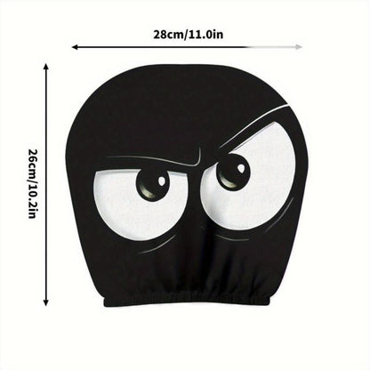 2pcs Angry Cartoon Eyes Car Headrest Covers, Easy Installation, Long Drive Fatigue Relief, Car Lovers Gifts, Car Interior Decor