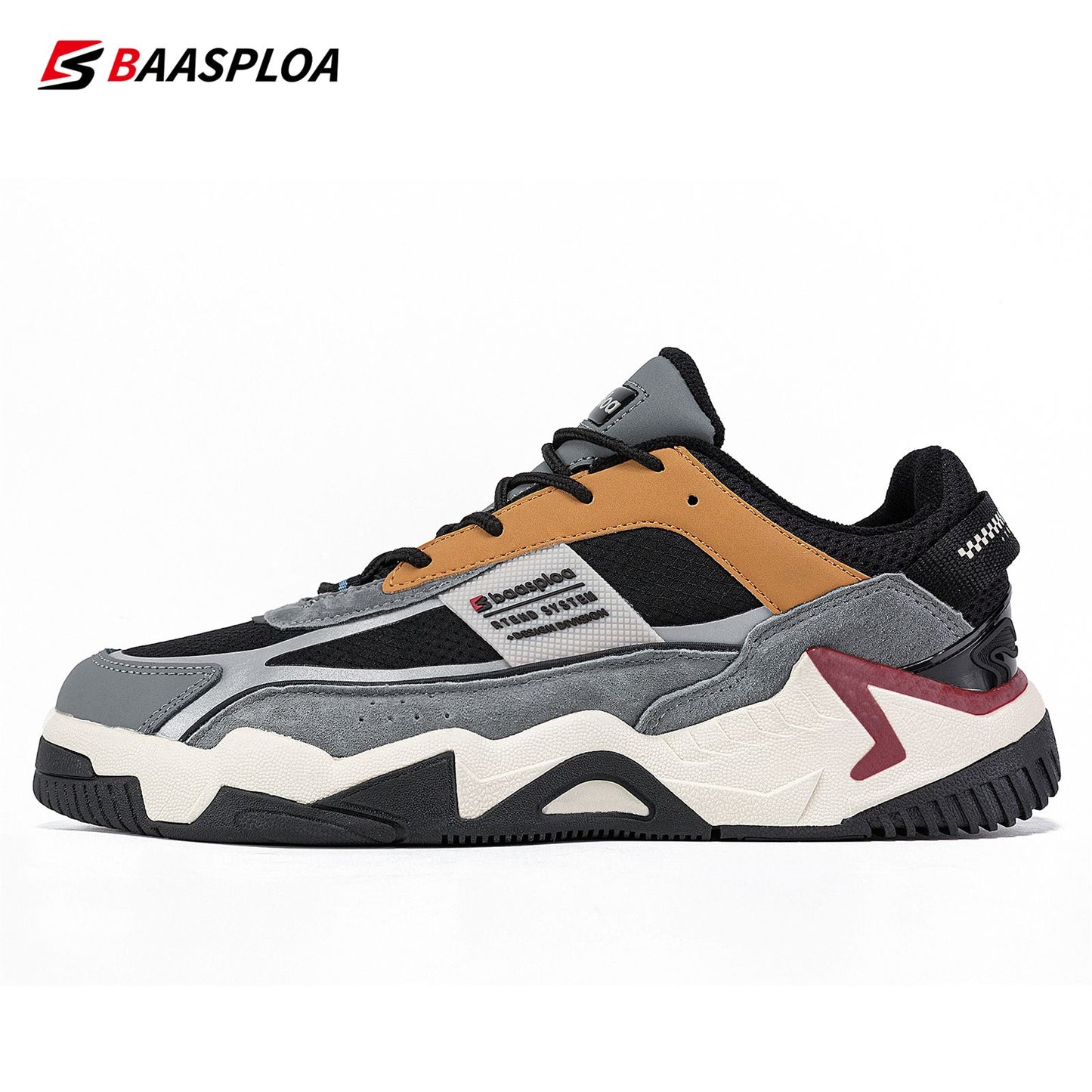 Baasploa New Men's Shoes Outdoors Walking Sneakers Waterproof Shoes Comfort Tenis for Men Non-Slip