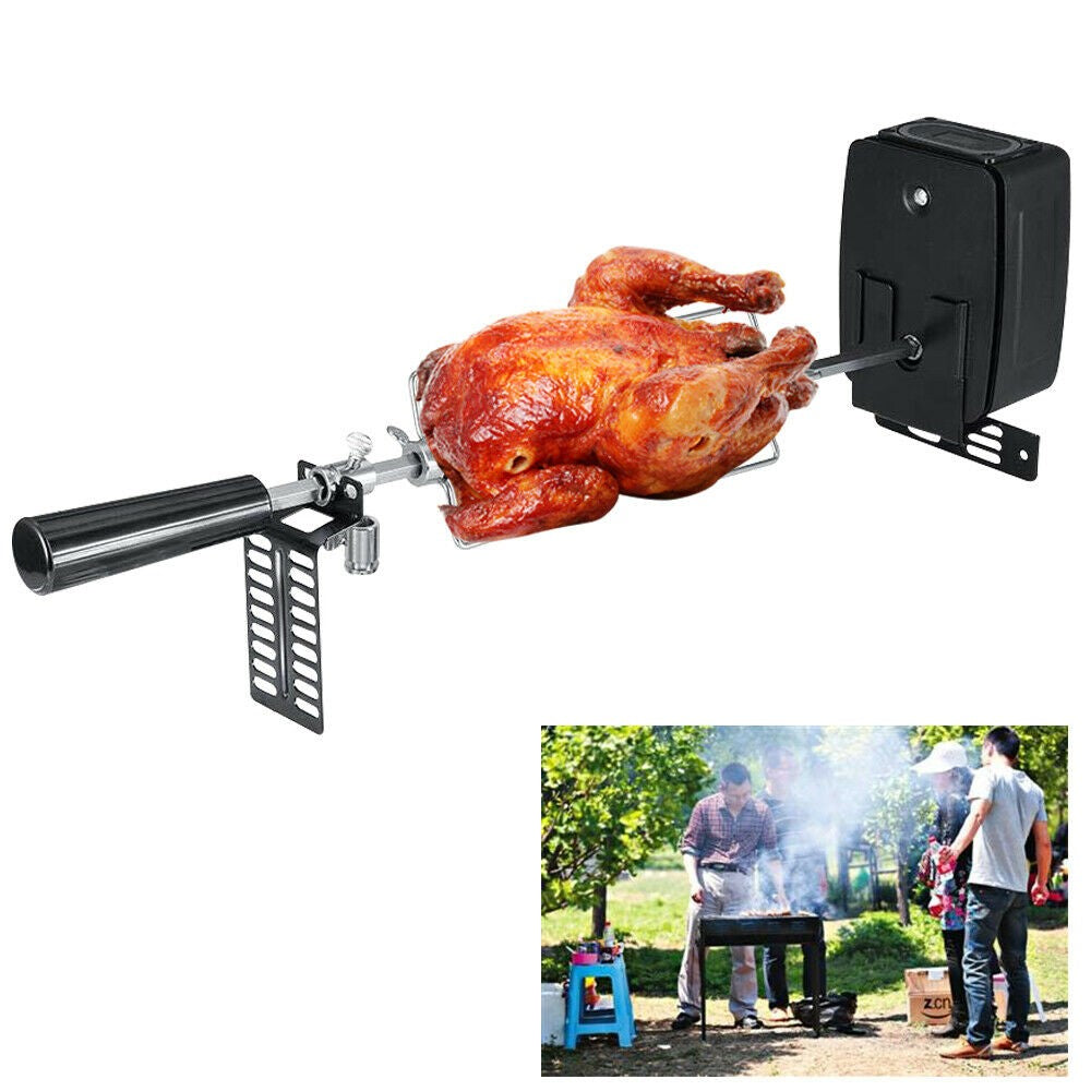 Electric Rotating BBQ Grill 360° Auto Turn Spit Roaster for Chicken Meat Shish Kebab Electric Barbecue Rotisserie Oven Grill