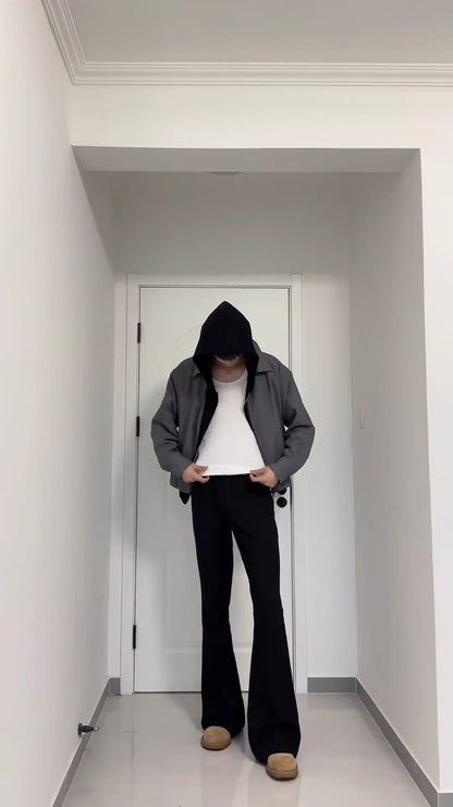 Cleanfit Extended Length Men's Jeans High Waist Slim Straight Leg Micro Flared Pants Bla Knife  Faionable Tall Size