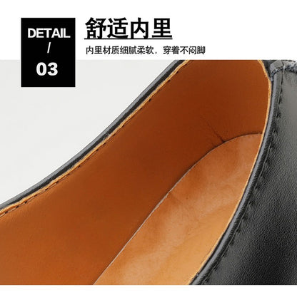 Men's genuine leather formal shoes work shoes classic business casual leather shoes fashionable women's shoes plus size shoes