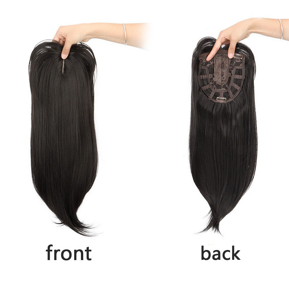 Aplique Capilar Feminino Sintético com Franja - Extensão de Cabelo Fina e Respirável Loira, Topper Capilar para Mulheres, Peruca de Cabelo Falso