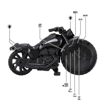 Bluetooth Speaker Motorcycle Replica Retro Ride FM Radio TWS LED Party Lights Tws Rechargeable USB TF Outdoor Speaker
