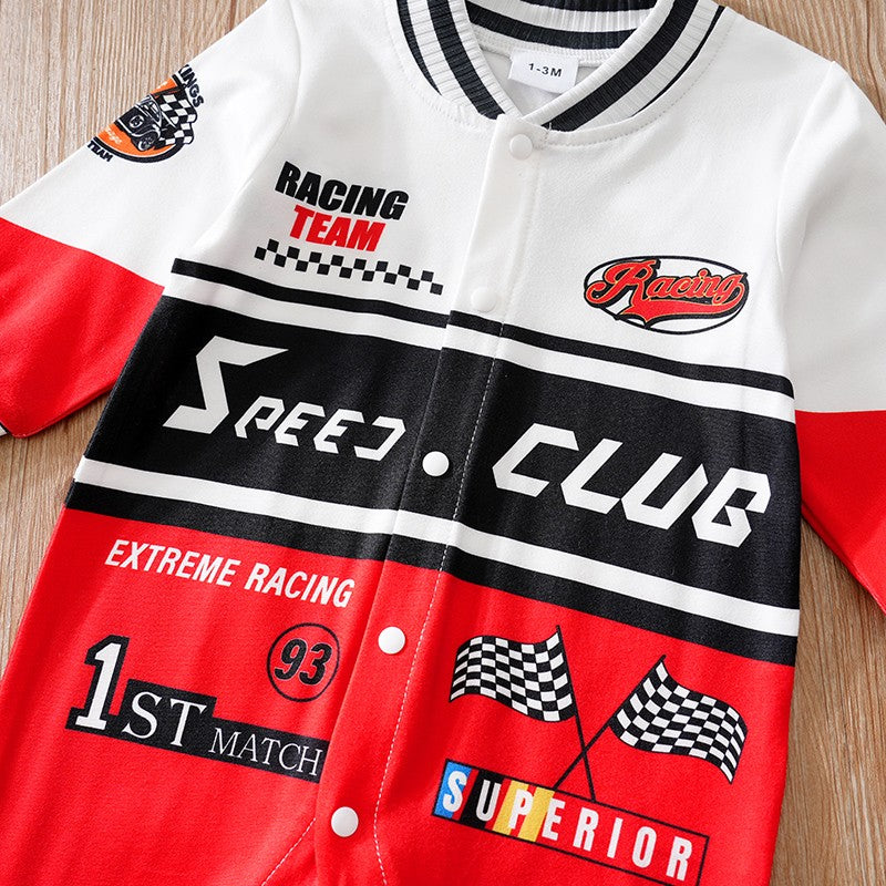 Newborn Clothes Outdoor Racing Clothes Comfortable And Soft For Boys And Girls Spring And Autumn Long Sleeved Baby Jumpsuit