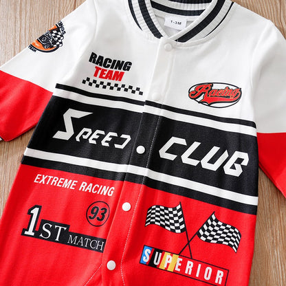 Newborn Clothes Outdoor Racing Clothes Comfortable And Soft For Boys And Girls Spring And Autumn Long Sleeved Baby Jumpsuit