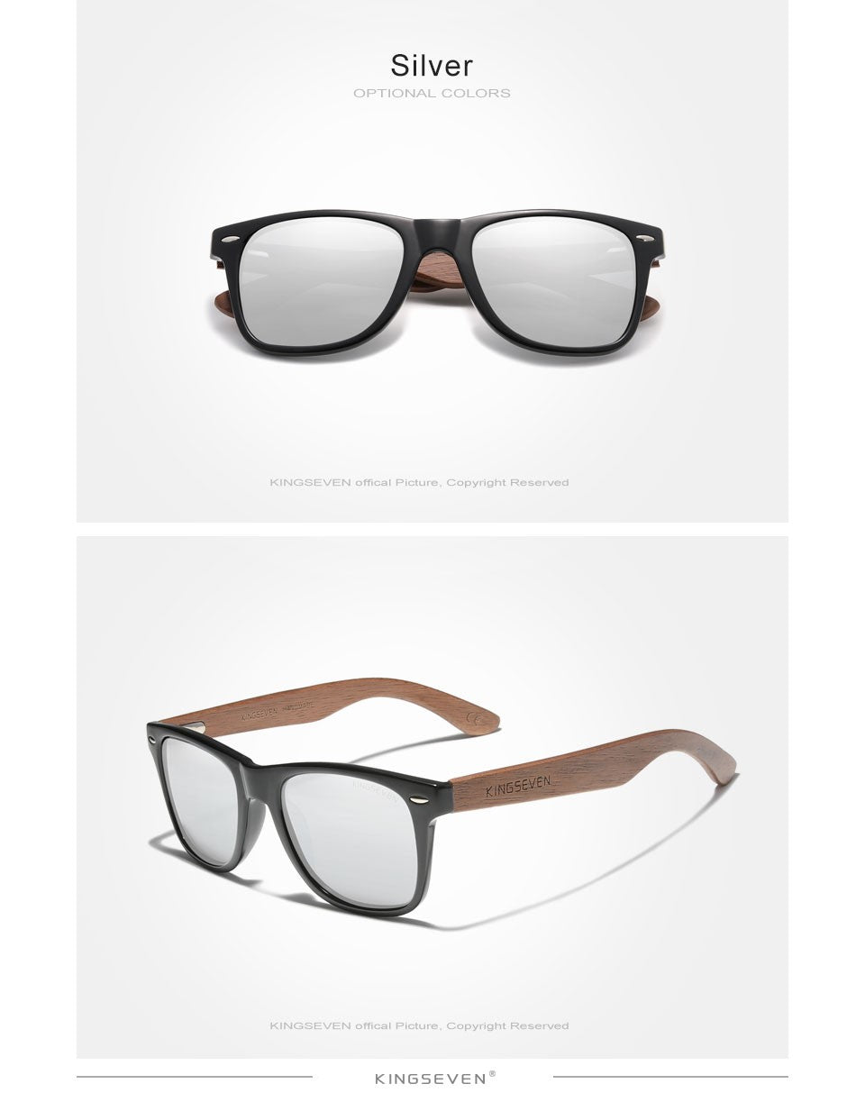 KINGSEVEN Brand 2023 Fashion Handmade Natural Wooden Sunglasses For Men Women Polarized Sun Glasses UV400 Mirror Male Eyewear