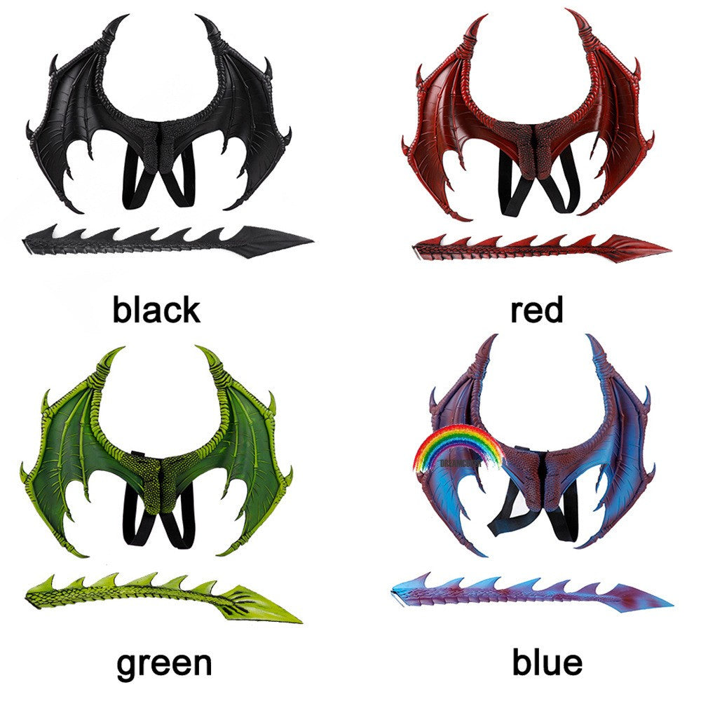 Animal Cospty Dragon Costume Purim Christmas Gift Carnival Party Cosplay Set Wing and Tail faucet Costume