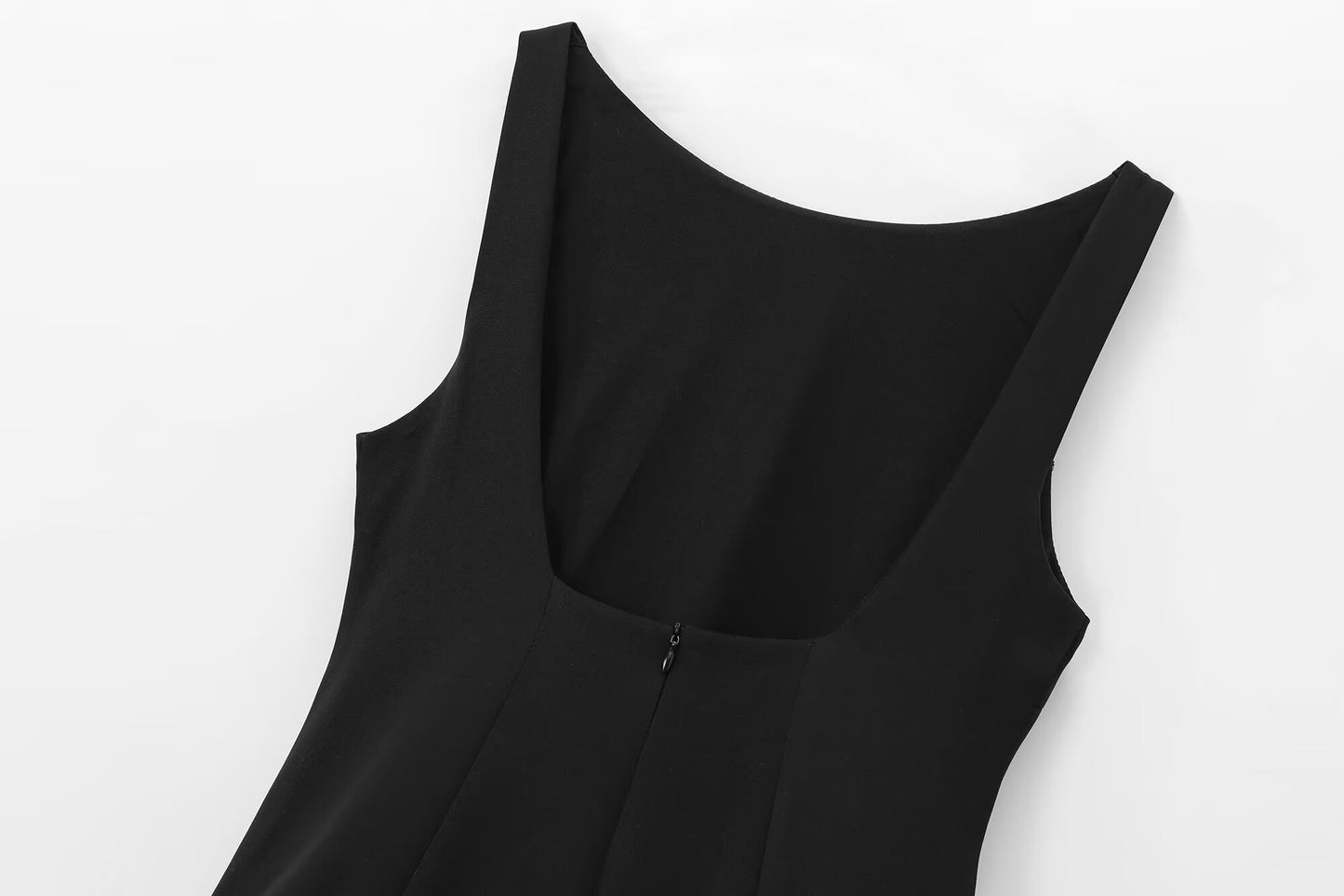 TFMLN Fashion Women Ruffle Pleated Dress Slim O-neck Sleeveless Backless Dresses Female 2025 Party Club Lady Vestidos