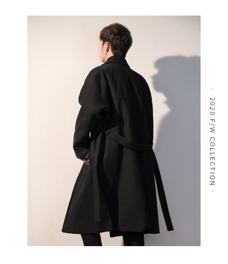 Men's Winter luxury Cardigans Trench Male Black Wool Overcoat Coat Black Long Padding Coat Men's Clothes Jac Windbreaker For Men