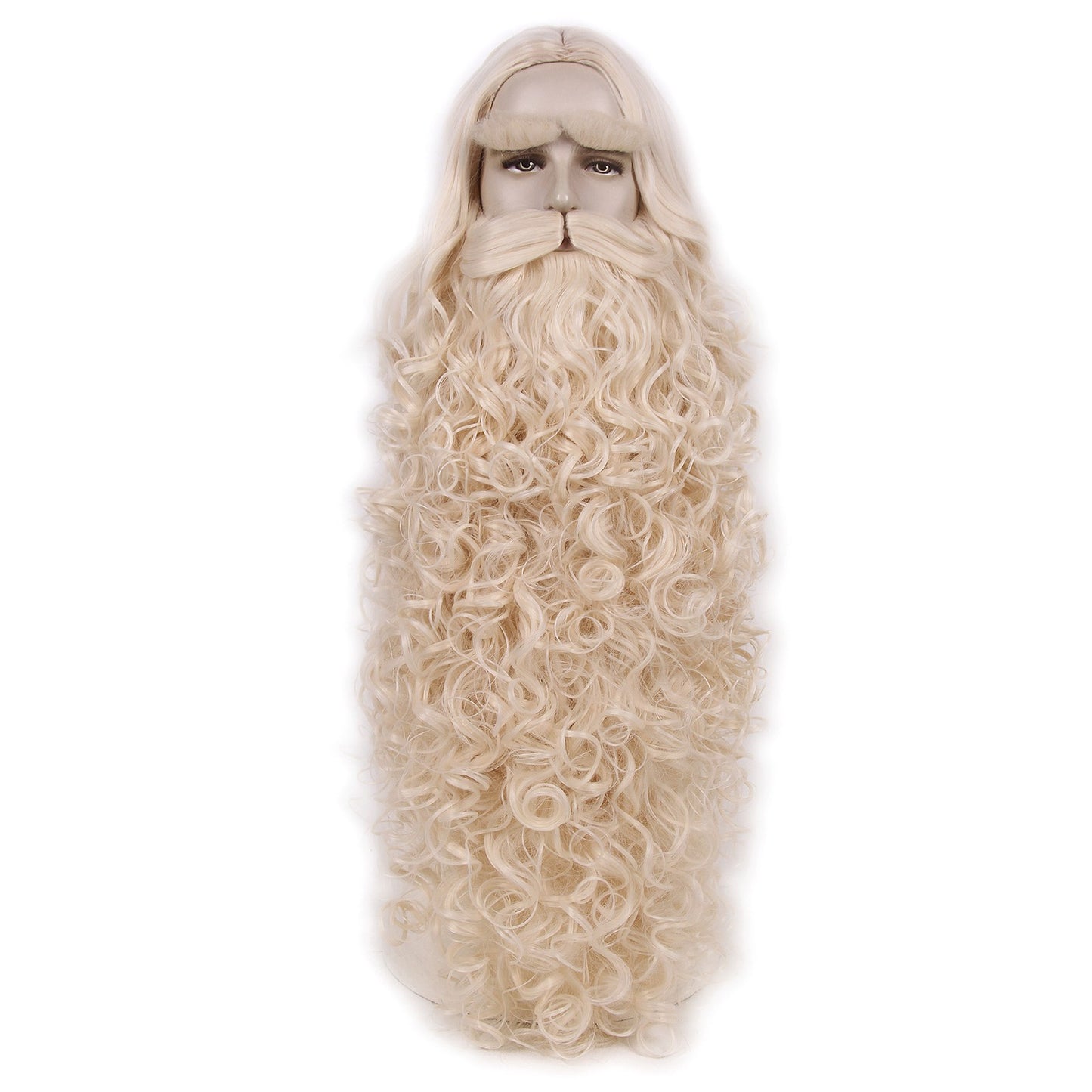 Conjunto de Peruca e Barba de Papai Noel REEWES para o Natal, Acessório de Cosplay, Peruca Sintética Loira para Homens, Fantasia de Halloween