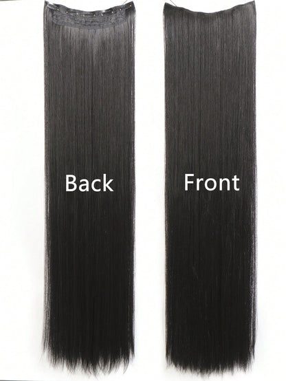 Aosiwig Sintético Super Longo Liso 100cm 5 Presilhas Extensão de Cabelo Natural Preto Loiro Aplique Postiço para Mulheres