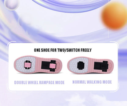 Children Junior Roller Skate Shoes Kids Sneakers with Two Boys Girls Wheels Shoes Running Adult Casual Boys Shoes size 31-42