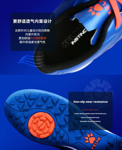 Kelme Tf Broken Nail Football Shoes Adult Youth Non-slip Football Shoes Artificial Grass Five-a-side Game Football Shoes Sports