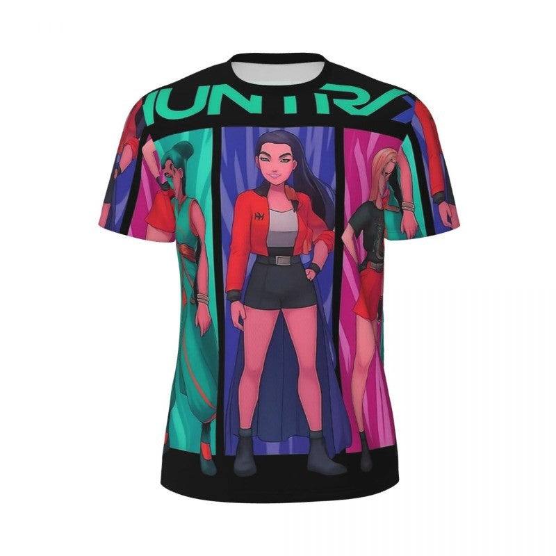 New Women's KPop Demon Hunters Graphic T-Shirt Korean Trendy Streetwear Top with Cartoon Character Prints Summer Fashion Top