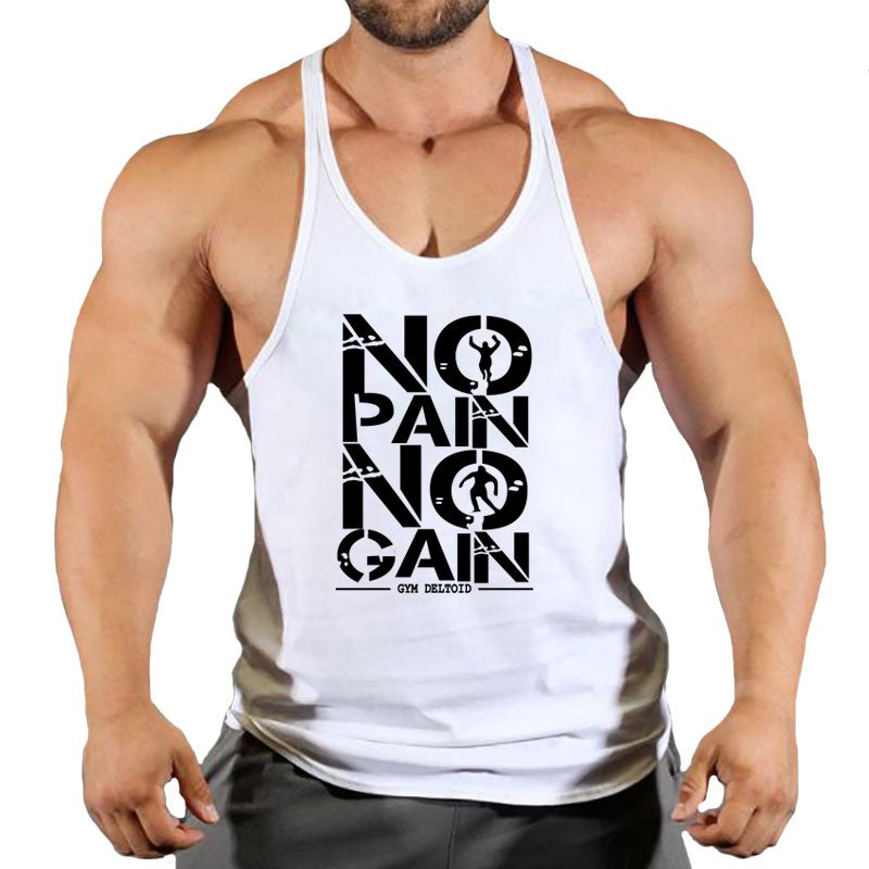 Skull Strong Print Clothing Bodybuilding Cotton Gym Tank Tops Men Sleeveless Und
