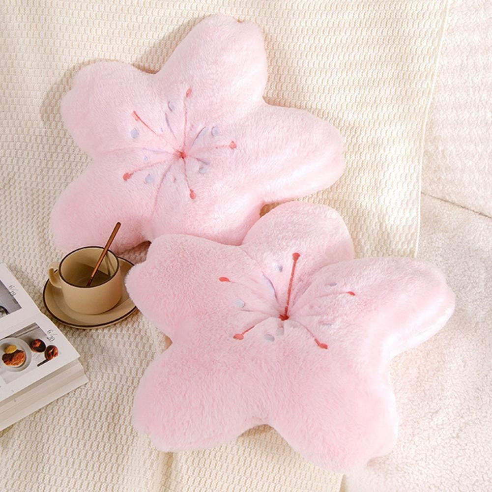 Cherry Blossom Throw Pillow Kawaii Sakura Flower Plush Pillow Bedroom Living Room Decor Bay Window Floor Seat Cushion Tatami