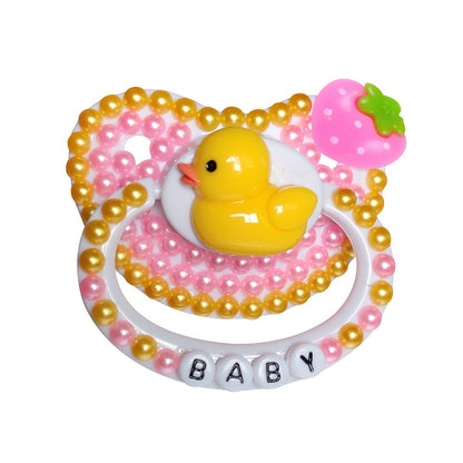 Cute Duck Design Adult Pacifier Wide-bore Silicone Nipple DDLG Lovely Food Grade Adult Baby Pacifier For Daddy, Girl