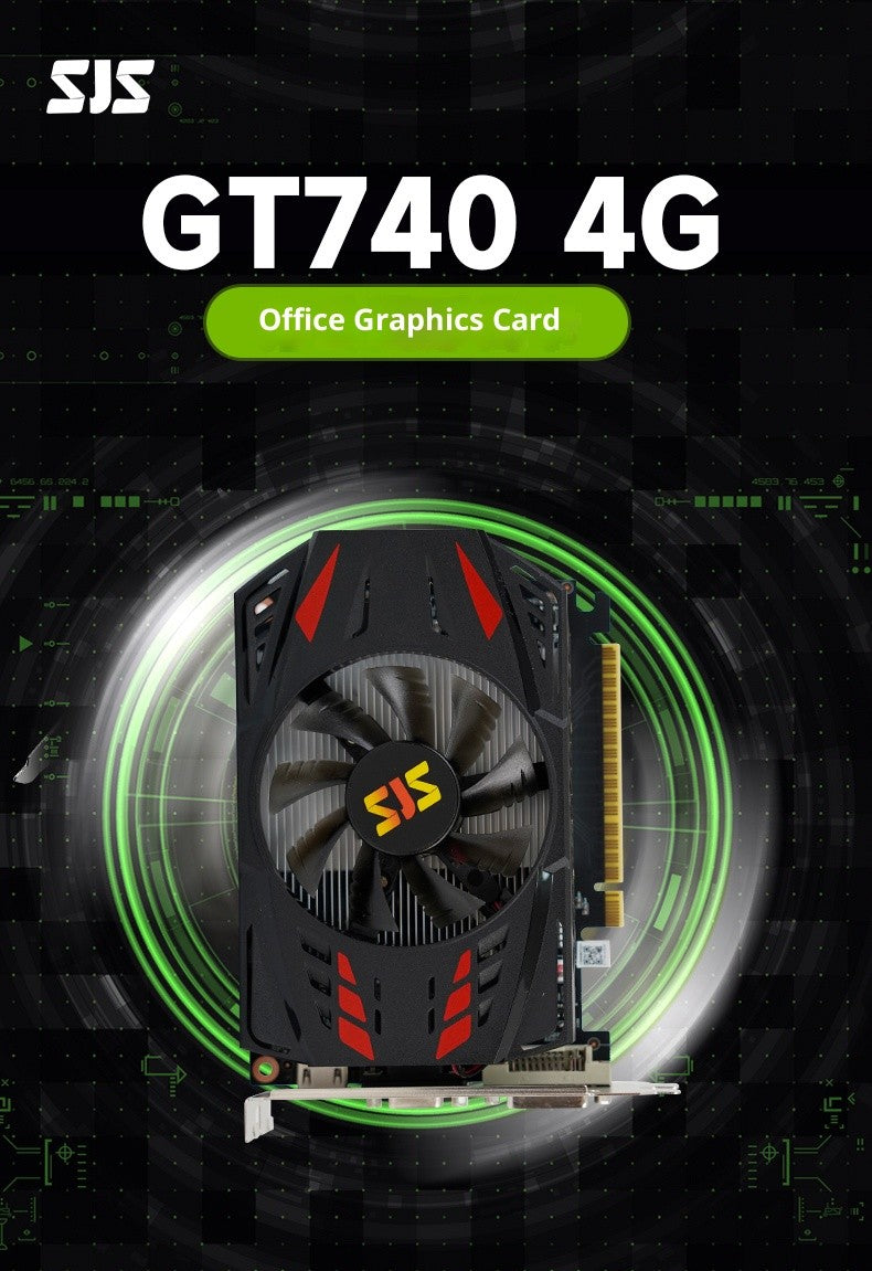 Memória de 128 bits, alta velocidade de 5000MHz para escritório fluido e vídeo HD SEJISHI NVIDIA GeForce GT740 4GB GDDR5 Placa Gráfica
