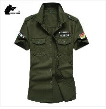 Stretch Men's Shirt Multiple Pockets Quick Drying Shirts High Quality Male Elastic Tooling Shirt Men Clothing Casual Shirts AF54