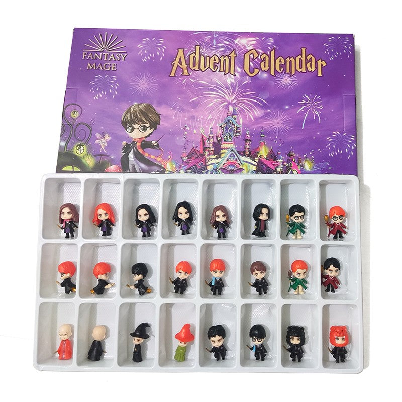 Marvel Christmas Advent Calendar Box Disney Mini Q Version Hulk Anime Figure Spiderman Iron Man Kids Toys 24pcs Figure Gift Box