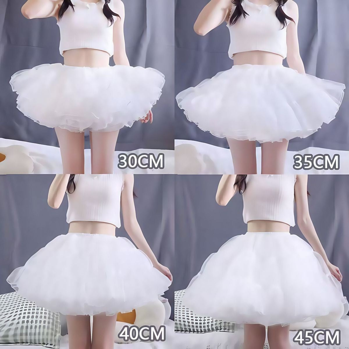 Boneless Ultra Poof Petticoat for Lolita - Wire-Free Soft Tulle Skirt Puffer, Flying Saucer Cut for Daily Cosplay & Maid Dresses