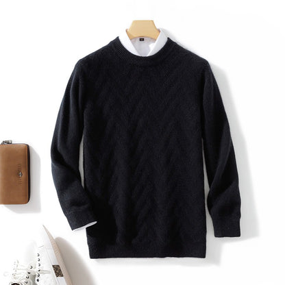 Men's Cashmere Sweater Autumn Winter  O-neck Long Sleeve Pullover  Casual Clothing 100% Merino Wool high-end Knitwear Top