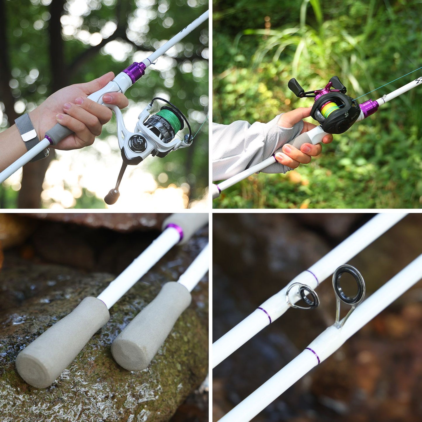 Vara de Pesca Sougayilang Casting/Spinning 2 Seções 1.8m Ultralight Carbono Cabo EVA para Várias Águas