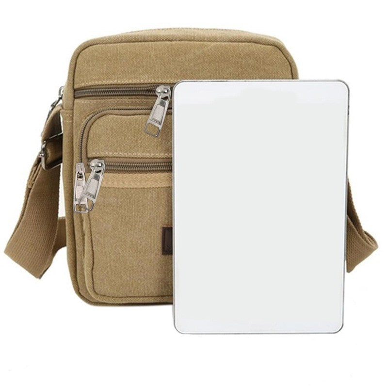 Multifunctional Men's Shoulder Bag Flap Solid Color Casual Messenger Canvas Travel Male Crossbody Bags
