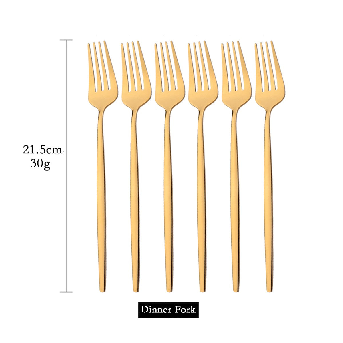 Conjunto de 6 Garfos de Jantar de Aço Inoxidável Polido Talheres Dourados Prateados Utensílios de Cozinha Ocidentais Garfos de Mesa para Restaurante