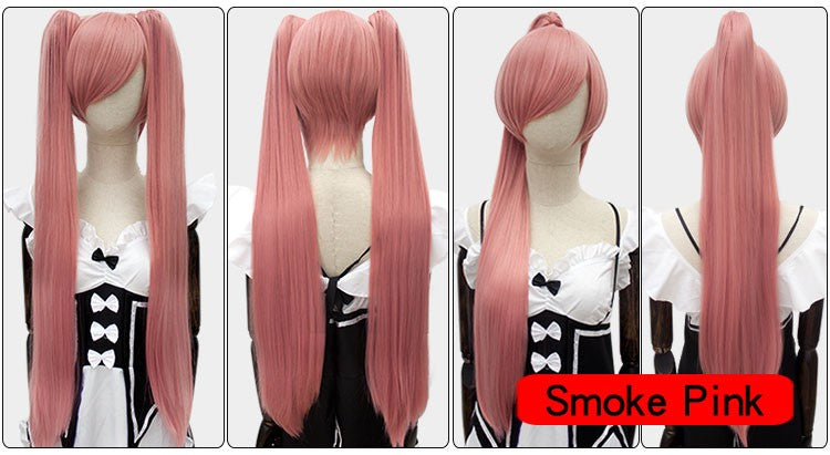 HSIU 80Cm Long Staight Ponytail Clip Cosplay Wig high temperature fiber Synthetic Wigs Anime Party Ponytail Party wigs 14 color