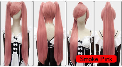 HSIU 80Cm Long Staight Ponytail Clip Cosplay Wig high temperature fiber Synthetic Wigs Anime Party Ponytail Party wigs 14 color