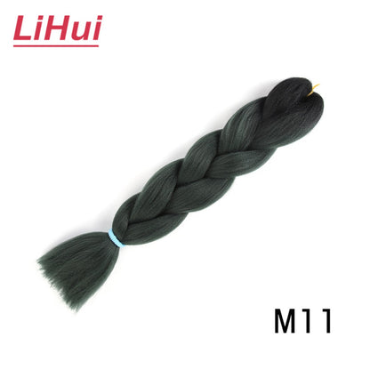 Cabelo Sintético Trança Jumbo 24 Polegadas Ombre Jumbo Extensão de Cabelo para Mulheres Tranças DIY Roxo Rosa Amarelo Cinza Lihu