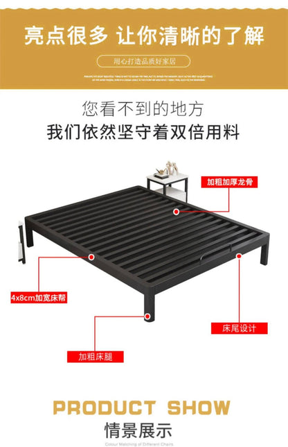 Bedroom Minimalist Bed Frame King Size Metal Hotel Double Bed Frame Modern Lounge Cama Matrimonio Multifuncional Furniture