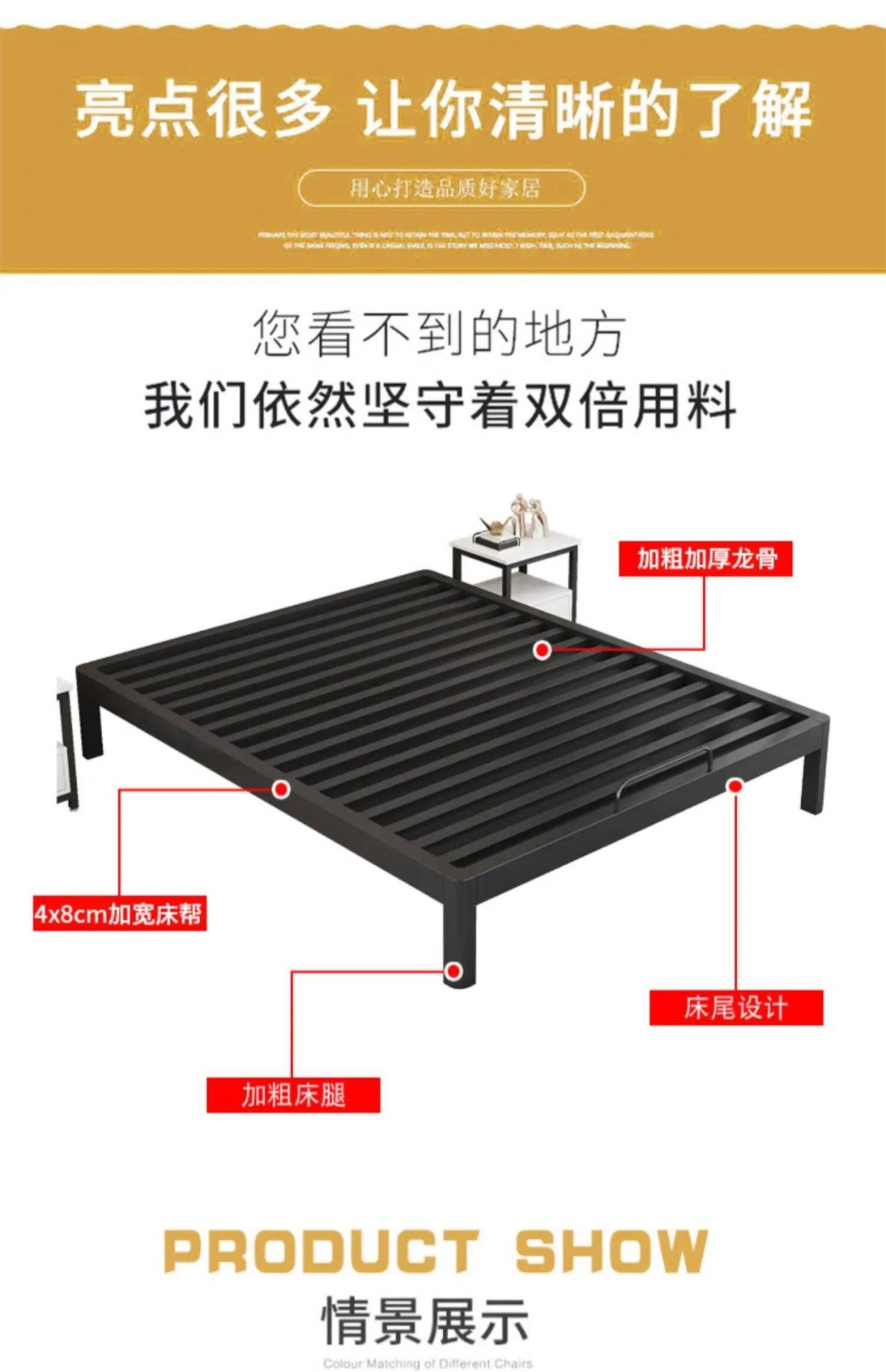 Bedroom Minimalist Bed Frame King Size Metal Hotel Double Bed Frame Modern Lounge Cama Matrimonio Multifuncional Furniture