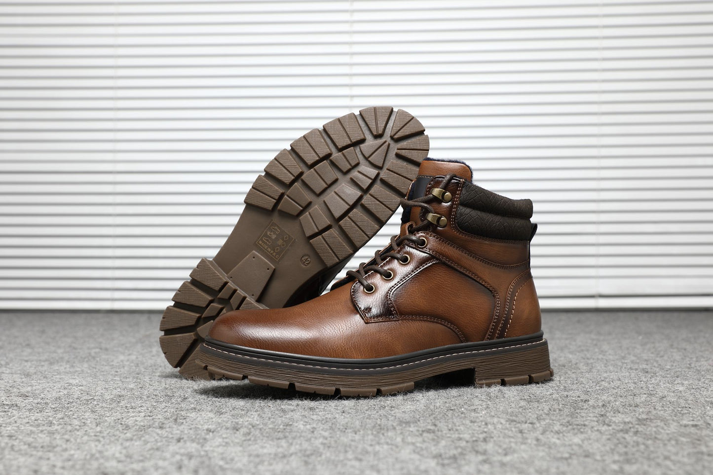 BHKH Botas Masculinas de Inverno da Moda botins Zíper Cadarço Botas de Tornozelo Sapatos Sociais Vintage de Negócios Sapatos Casuais de Couro Para Homens