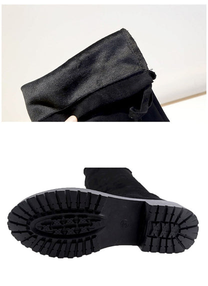 Women Over The Knee Boots Suede Sexy High Heels Lace Up Long Boots Fall/winter Warm Thigh High Boots Party