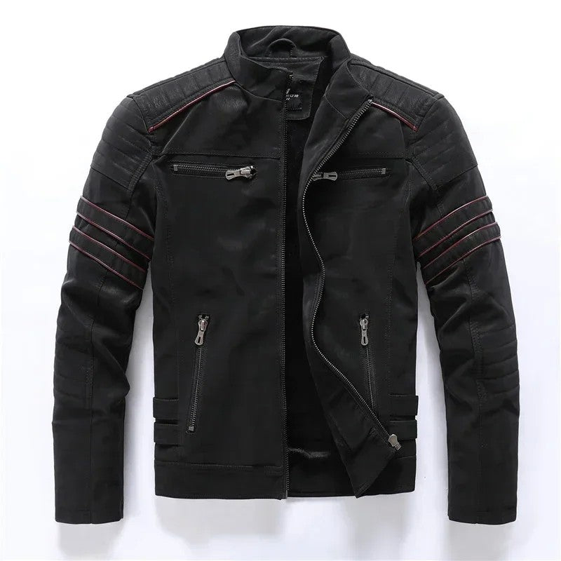Casual Motorcycle Winter Men Winter Brand Leather Jacket Inner Fleece PU Coat Faux Leather Jackets Mens Clothing Streetwear