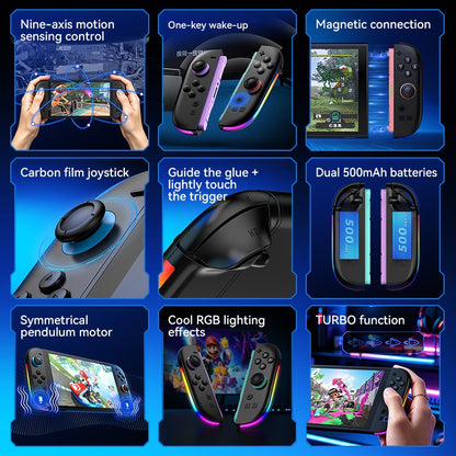 JOY-06 Wireless Game Controller For Switch 2 Magnetic Bluetooth Gamepad with 9-Axis Gyroscope RGB Light Wake-up For NS2 Joycons