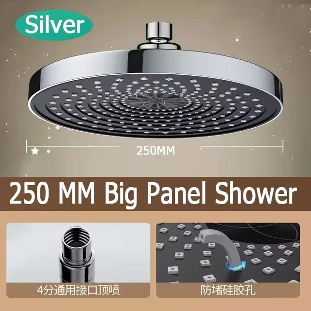 Novo Chuveiro de Teto Pressurizado de 25CM, Chuveiro de Teto de Grande Fluxo Supercharge ABS Grosso de Alta Pressão Tipo Chuva