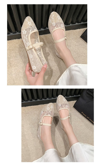 2024 New Women Flats Shoes Summer Ballet Flats Fashion Bow Women Shoes Slip on Sweet Hollow Flat Shoes Female Zapatos De Mujer
