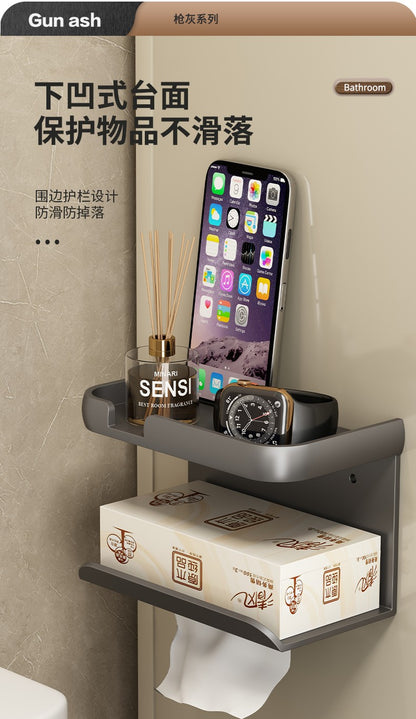 Toilet Paper Holder Aluminium Storage Rack Kitchen Towel Placement Of Seasoning Bottles Bathroom Wall Roll Of Paper Phone Storag