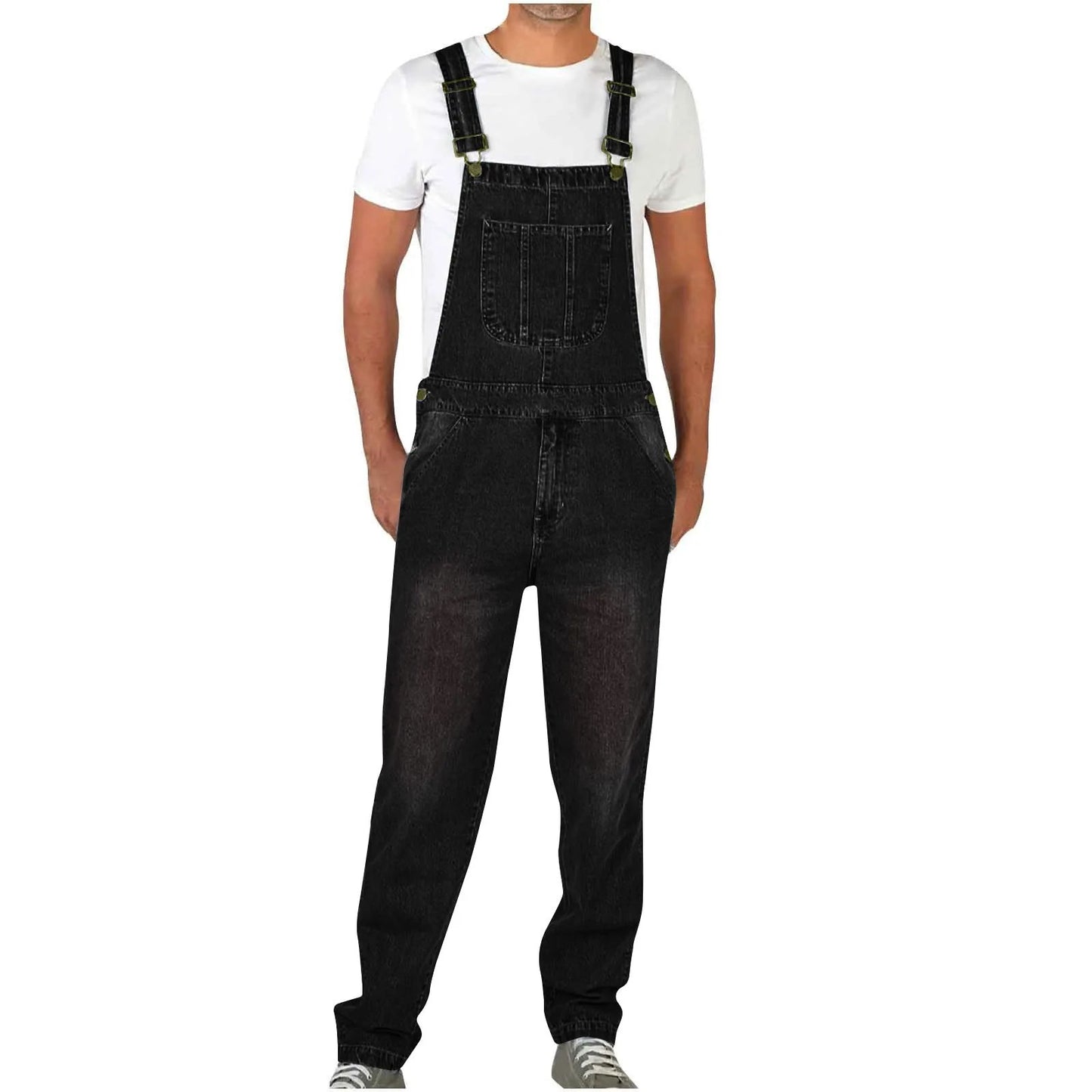 Calça Jeans Masculina Reta Larga Estilo Americano Vintage Macacão de Trabalho Casual