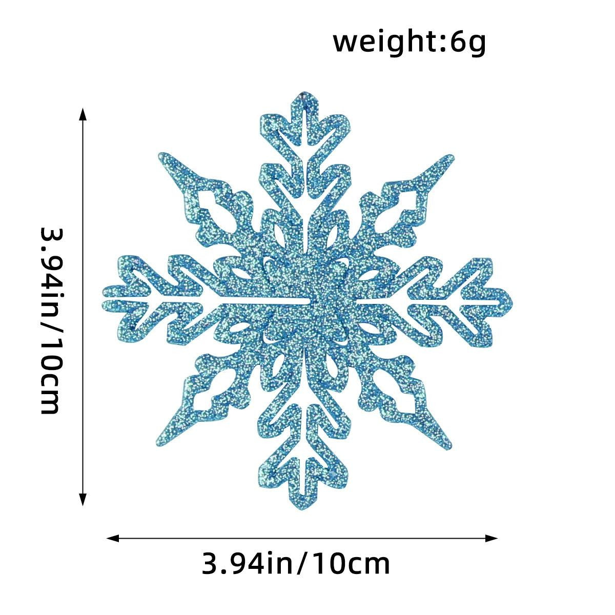 12PCS Pink Glitter Plastic Snowflake Decorations 10cm Christmas Tree Hollow Snowflake Pendants New Year Party Festival Supplies