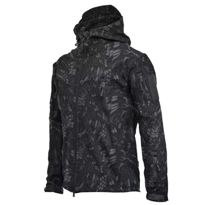 Jaquetas Militares Masculinas Soft Shell Shark Skin Táticas Corta-vento Impermeáveis Jaquetas Masculinas de Combate Casacos Bomber Masculinos com Capuz