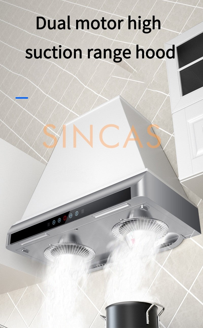 Ultrathin Range Hood For Kitchen Top Suction Dual Motor Strong Suction Force Kitchen Ventilator Energy Conservation Wide 710mm