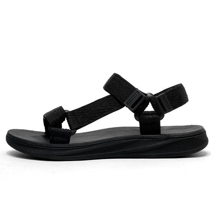 Black Men's Outdoor Casual Arch Support Sandals Anti-Slip Breathable Beach Holiday Sports Sandals for Summer Walking Size 40-45