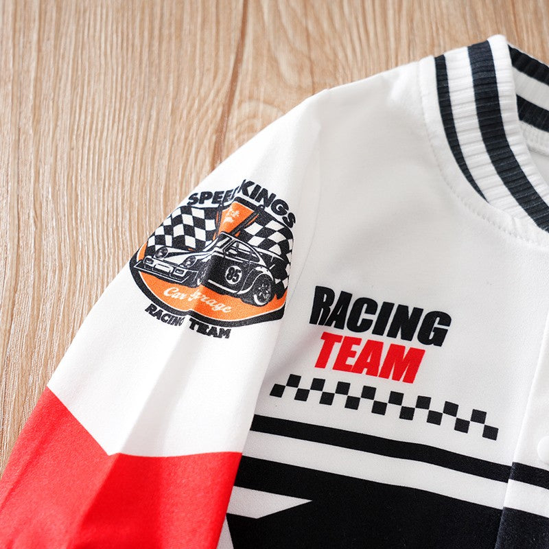 Newborn Clothes Outdoor Racing Clothes Comfortable And Soft For Boys And Girls Spring And Autumn Long Sleeved Baby Jumpsuit